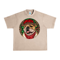 French Oak Christmas English Bulldog Urban Heavy Tee - RanaPortraitStore