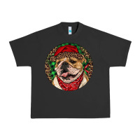 Pigment Black Christmas English Bulldog Urban Heavy Tee - RanaPortraitStore