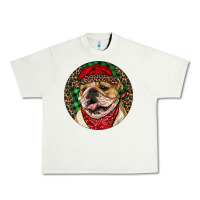 Pistachio Christmas English Bulldog Urban Heavy Tee - RanaPortraitStore