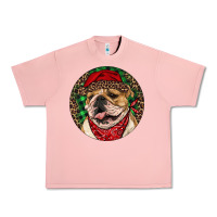 Salmon Christmas English Bulldog Urban Heavy Tee - RanaPortraitStore