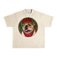 Sandshell Christmas English Bulldog Urban Heavy Tee - RanaPortraitStore
