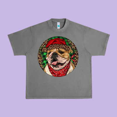 Christmas English Bulldog Urban Heavy Tee Designed By Ranaportraitstore