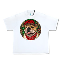 White Christmas English Bulldog Urban Heavy Tee - RanaPortraitStore