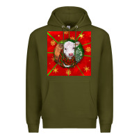 Army Green christmas hereford calf Premium Hoodie - LillyAllenDesigns