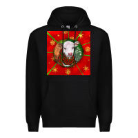 Black christmas hereford calf Premium Hoodie - LillyAllenDesigns