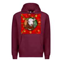 Burgundy christmas hereford calf Premium Hoodie - LillyAllenDesigns
