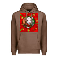 Chestnut christmas hereford calf Premium Hoodie - LillyAllenDesigns