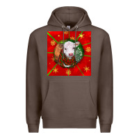 Coffee christmas hereford calf Premium Hoodie - LillyAllenDesigns