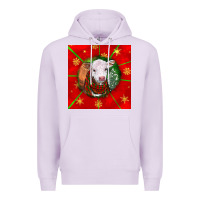Lilac christmas hereford calf Premium Hoodie - LillyAllenDesigns