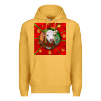 Mustard christmas hereford calf Premium Hoodie - LillyAllenDesigns