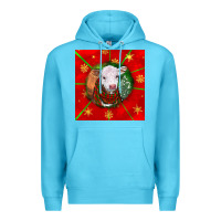 Ocean Blue christmas hereford calf Premium Hoodie - LillyAllenDesigns