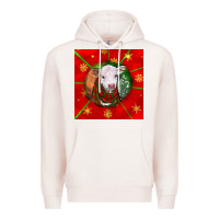Pale Pink christmas hereford calf Premium Hoodie - LillyAllenDesigns