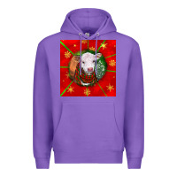 Purple christmas hereford calf Premium Hoodie - LillyAllenDesigns