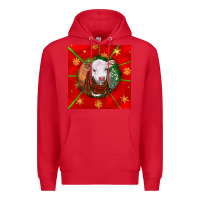Red christmas hereford calf Premium Hoodie - LillyAllenDesigns