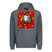 Rock christmas hereford calf Premium Hoodie - LillyAllenDesigns