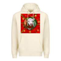 Sandshell christmas hereford calf Premium Hoodie - LillyAllenDesigns