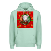 Seafoam christmas hereford calf Premium Hoodie - LillyAllenDesigns