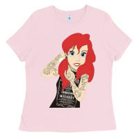 Bubblegum Pink ariel tatoo Ladies Tee - artisFamous