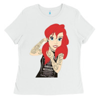 White ariel tatoo Ladies Tee - artisFamous