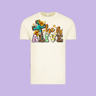 Easter Day He Is Alive With Cross Vintage Tee Designed By Oliviacreatesart