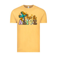 Vintage Mustard Easter Day He is alive with cross Vintage Tee - OliviaCreatesArt