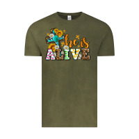 Vintage Olive Easter Day He is alive with cross Vintage Tee - OliviaCreatesArt