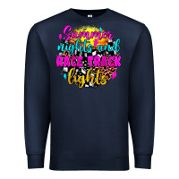 Navy summer nights and race track lights Premium Sweatshirt - JahusDesignShop