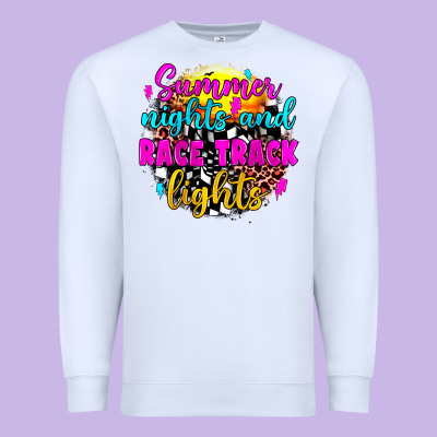 Summer Nights And Race Track Lights Premium Sweatshirt Designed By Jahusdesignshop