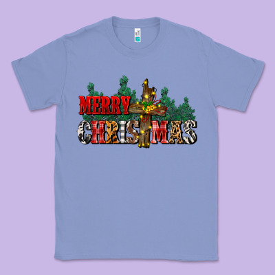 Merry Christmas  Cross Classic Tee Designed By Cowgirlartshop