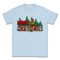 Dusty Blue merry christmas  cross Classic Tee - CowGirlArtShop