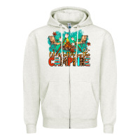 Oatmeal Heather life is better by the campfire Zipper Hoodie - AdoDesignShop