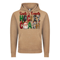 Vintage Coffee Santa's Favorite Hockey Coach For Christmas Vintage Hoodie - FaDigitalArtStudio
