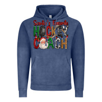 Vintage Denim Santa's Favorite Hockey Coach For Christmas Vintage Hoodie - FaDigitalArtStudio