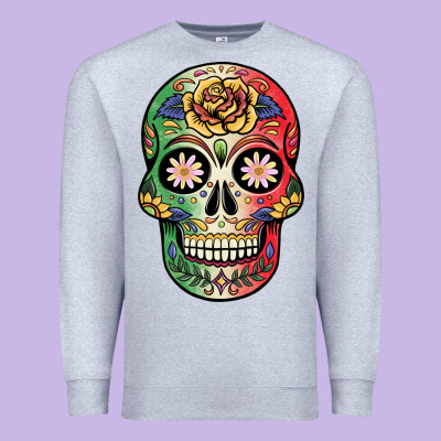 Mexican Skull Premium Sweatshirt Designed By Jahusdesignshop