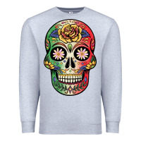 Heather Grey mexican skull Premium Sweatshirt - JahusDesignShop