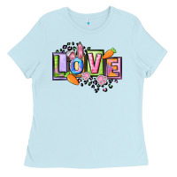 Baby Blue Easter love Happy Easter Day Ladies Tee - CowGirlArtShop
