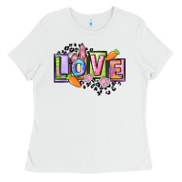 White Easter love Happy Easter Day Ladies Tee - CowGirlArtShop