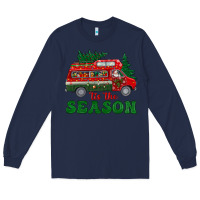 Navy christmas 'tis the season Long Sleeve Tee - BundleAndBundleShop