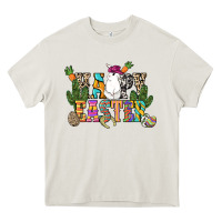 Cream Happy Easter with cowboy Easter Day Heavy Core Tee - HowdyJamesFarm