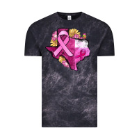 Cloud Black Texas Cancer Awareness map Vintage Tee - FaDigitalArtStudio