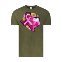 Vintage Olive Texas Cancer Awareness map Vintage Tee - FaDigitalArtStudio