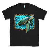 Black sea turtle with background Classic Tee - Artiststas