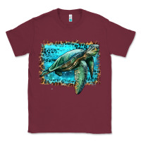 Burgundy sea turtle with background Classic Tee - Artiststas