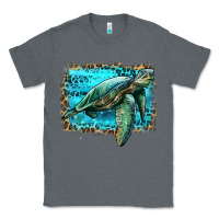 Charcoal Heather sea turtle with background Classic Tee - Artiststas