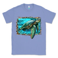 Colony Blue sea turtle with background Classic Tee - Artiststas