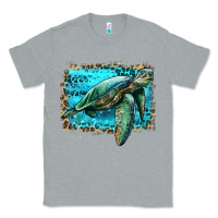 Heather Grey sea turtle with background Classic Tee - Artiststas