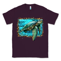 Plum sea turtle with background Classic Tee - Artiststas