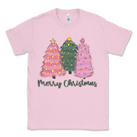 Bubblegum Pink merry christmas trees Classic Tee - CowGirlArtShop