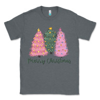 Charcoal Heather merry christmas trees Classic Tee - CowGirlArtShop