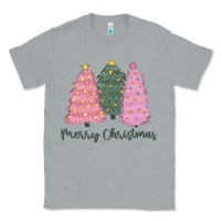 Heather Grey merry christmas trees Classic Tee - CowGirlArtShop